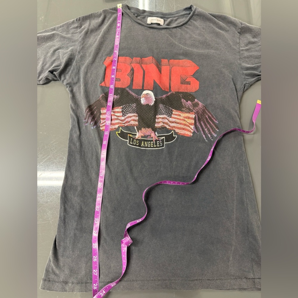 Anine Bing Los Angeles Tee T-Shirt Washed Black Gray - Picture 7 of 7